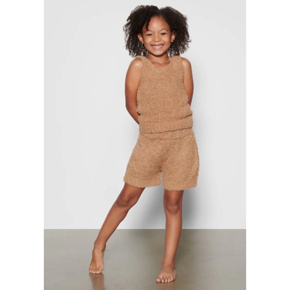 Skims Camel Fuzzy Cozy Knit Tank Top Kids 4/5 Neutral